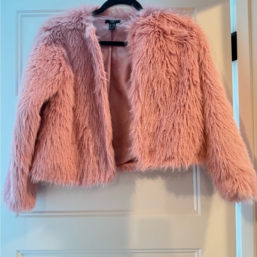 Forever 21 Kids Pink Faux Fur Jacket